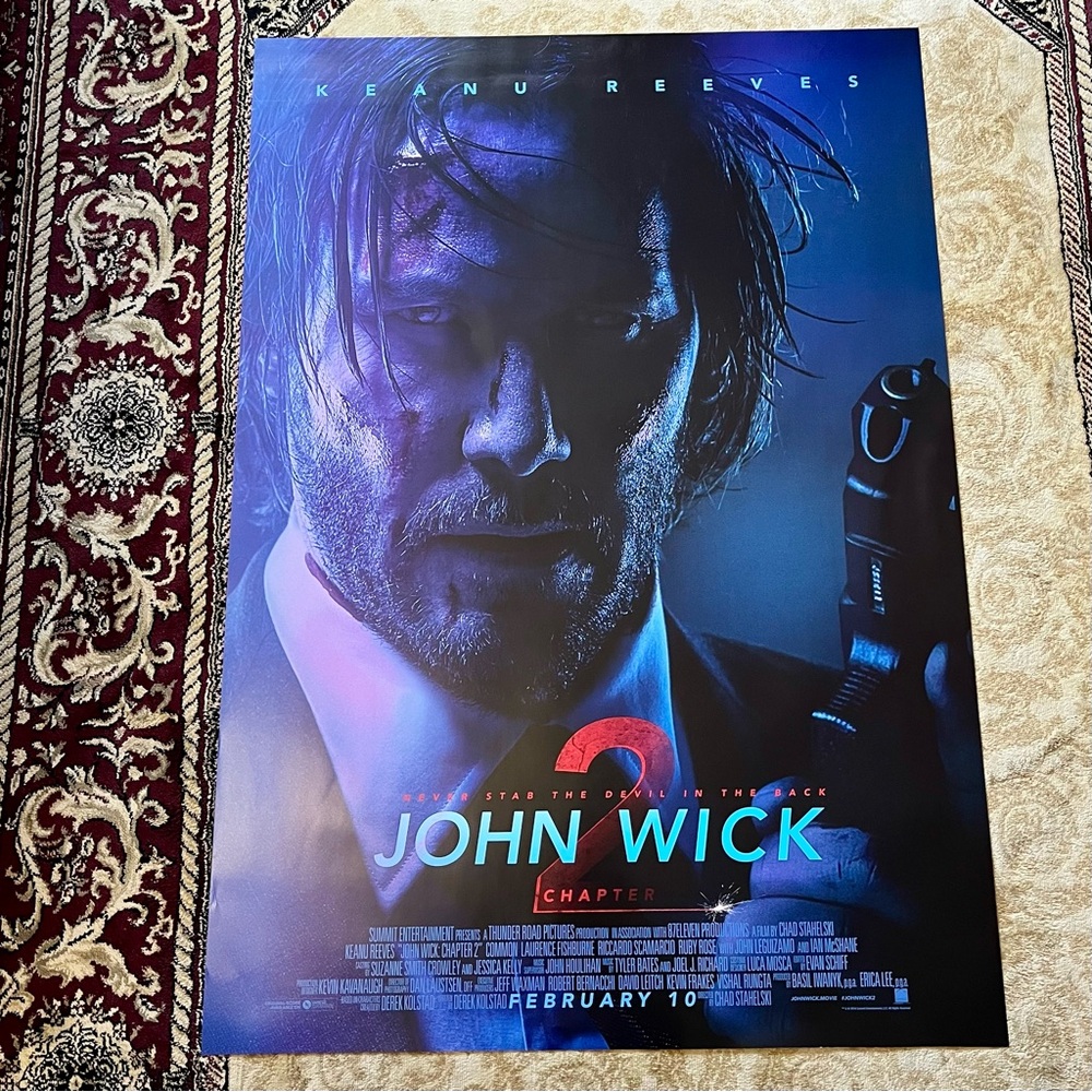 John Wick Chapter 2 Movie Poster - Black and Blue